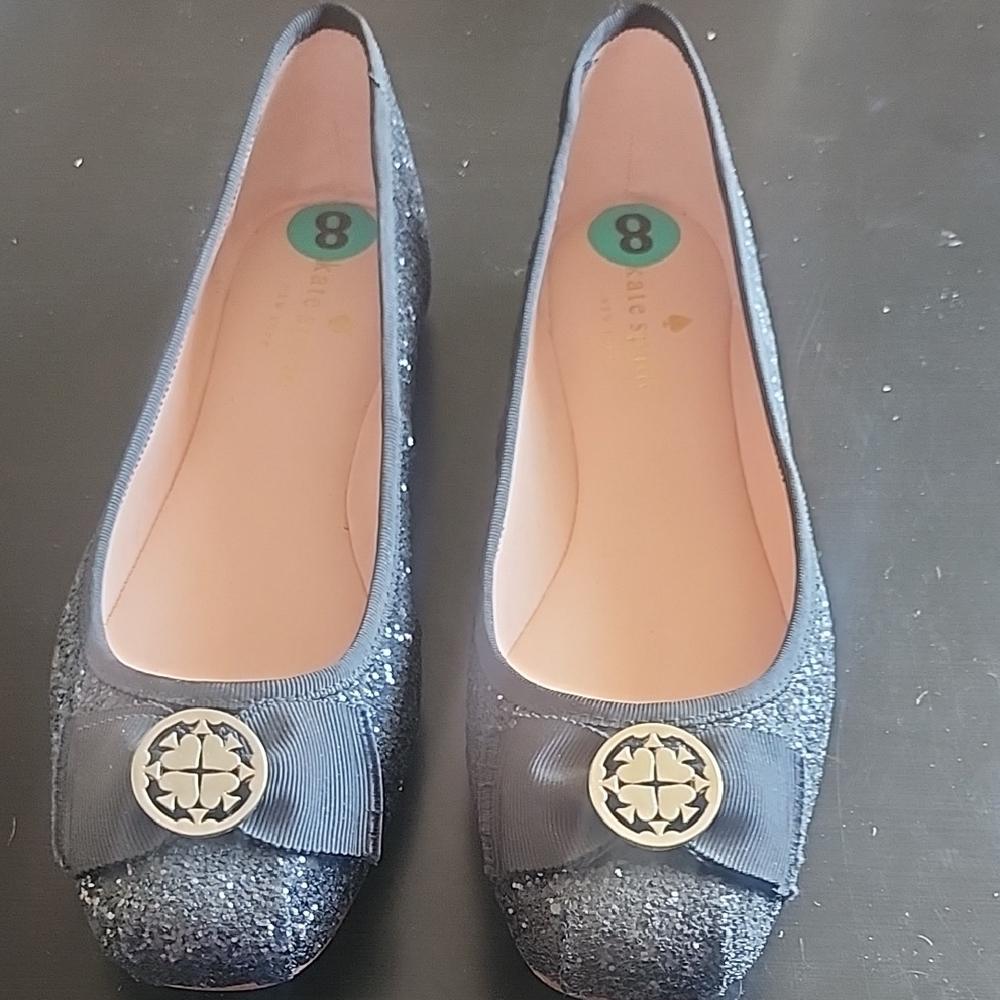 Kate Spade Black Glitter Flats